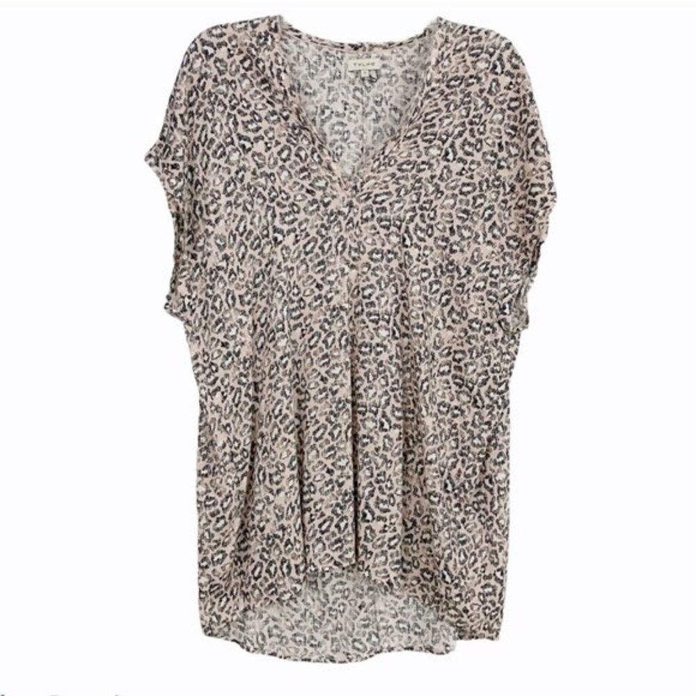 Tylho Leopard Print V-neck Tunic Top Hi-lo Hem Size‎ S